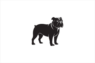 Bulldog silhouette vector isolated. Bulldog Vector set. Bulldog vesctor illustration.