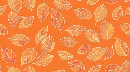 Autumn floral vector seamless pattern with leaves for wallpaper design