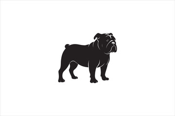 Bulldog silhouette vector isolated. Bulldog Vector set. Bulldog vesctor illustration.