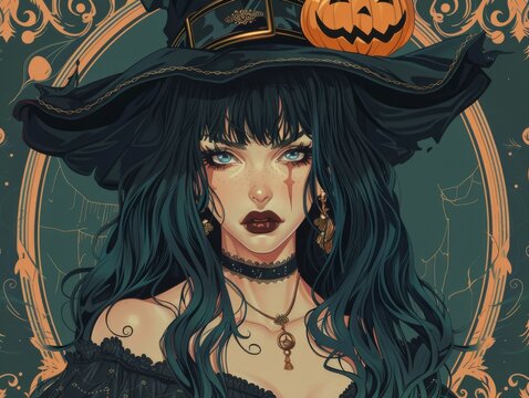 Beautiful Woman Concept character Art, Art Nouveau 2d