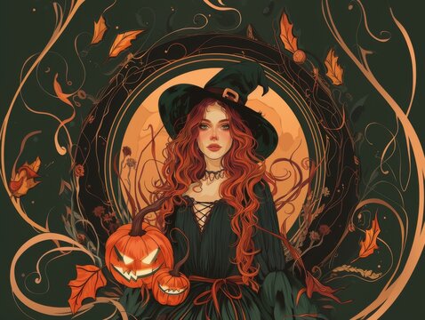 Beautiful Woman Concept character Art, Art Nouveau 2d