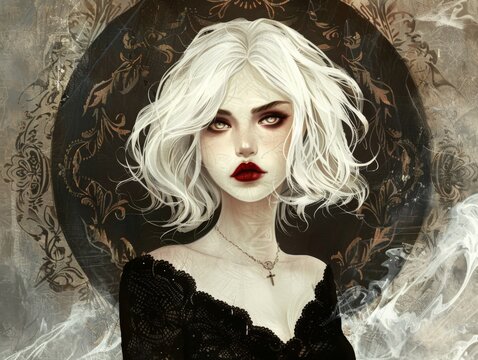 Beautiful Woman Concept character Art, Art Nouveau 2d
