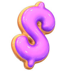 Dollar Number 3D Render