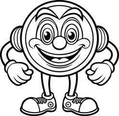 retro mascot cartoon outline vector illustration 