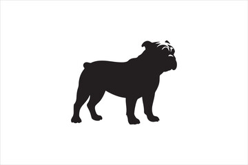 Bulldog silhouette vector isolated. Bulldog Vector set. Bulldog vesctor illustration.