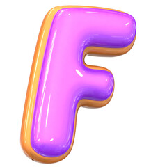 F Letter 3D Render