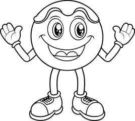 retro mascot cartoon outline vector illustration 