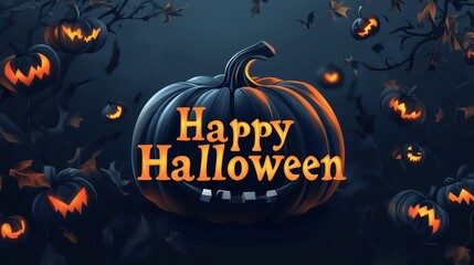 Happy Halloween Celebration at Night! Glowing Pumpkins and Bats with a Floating Ghost
ハッピーハロウィーン 夜空に浮かぶ輝くかぼちゃとコウモリ そして漂うゴースト Generative AI