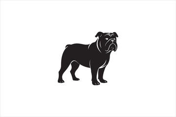 Bulldog silhouette vector isolated. Bulldog Vector set. Bulldog vesctor illustration.