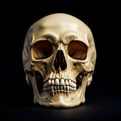 Obraz premium Illustratrion of creepy human skull spooky ideas spooktember isolated in dark background