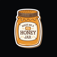 honey jar vector, illustration art, silhouette, logo, design style 