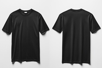 Fototapeta premium Black Tshirt Mockup Front and Back Isolated created with Generative AI
