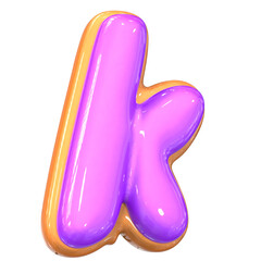 k Letter 3D Rendering
