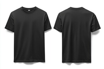 Naklejka premium Black Tshirt Mockup Front and Back Isolated created with Generative AI