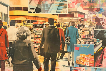 People with bags in a mall shopping