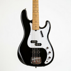 Obraz premium Close up shot of a bass guitar standing fine detailed proffessional bass guitar