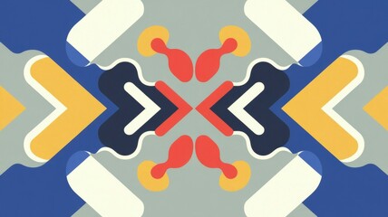 Abstract geometric pattern. Colorful abstract geometric pattern design with a symmetrical layout. Ideal for modern, graphic, and artistic projects.