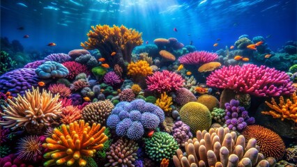 Fototapeta premium flower sea living coral and reef colour under deep