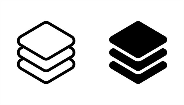 layers icon set, structure material fabric, texture properties, isolated on a white background.