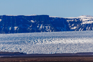 glacier and mountains