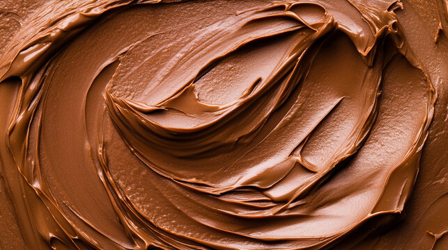 A smooth, creamy chocolate spread covers the surface, symbolizing indulgence, comfort, and pleasure. The rich texture and color evoke feelings of warmth, decadence, and sweet satisfaction