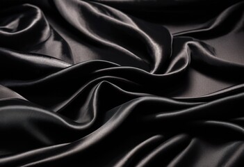 Fototapeta premium luxurious black fabric draped smoothly across surface showcasing rich texture elegance, luxury, elegant, cloth, design, textile, sheen, backdrop, material