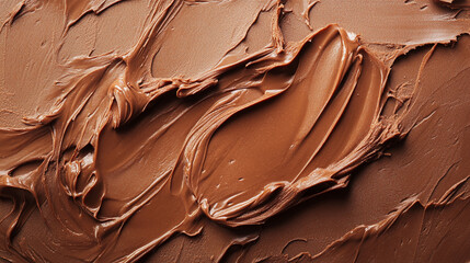 A smooth, creamy chocolate spread covers the surface, symbolizing indulgence, comfort, and pleasure. The rich texture and color evoke feelings of warmth, decadence, and sweet satisfaction