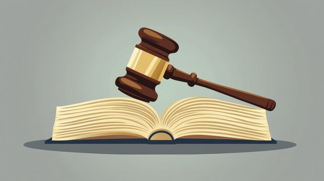 brown gavel on open book clip art preview