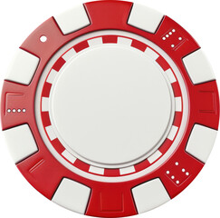 Naklejka premium Red and white poker chip