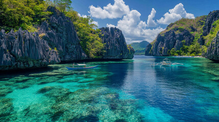 Coron, El Nido, and Palawan in the Philippines are known for their stunning tropical beauty. The clear blue waters and dramatic limestone cliffs create a breathtaking Southeast Asian landscape.