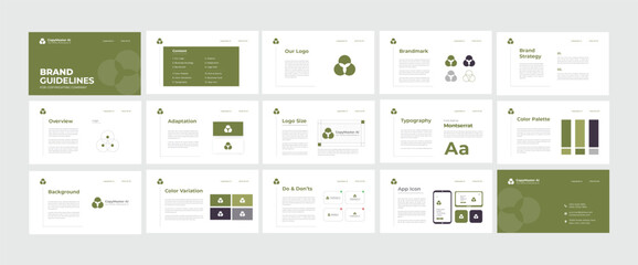 Brand Guidelines Poster Layout Set. Minimal Brand Guideline Template. Brand Identity presentation. Vector illustration