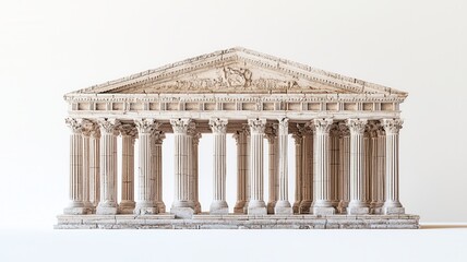 Fototapeta premium A stunning architectural model of a classical temple showcasing intricate column details and a majestic structure.