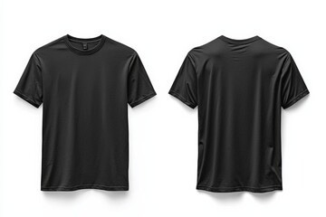 Naklejka premium Black Tshirt Mockup Front and Back Isolated created with Generative AI