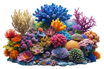  colorful coral on white background