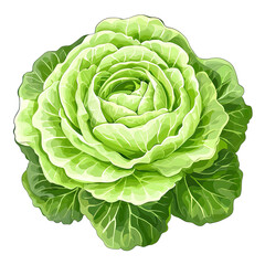 Fototapeta premium cabbage with layered green leaves