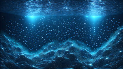 Deep Ocean Scene background 3d wallpaper