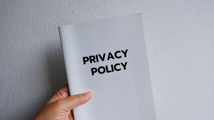 Privacy Policy, Private Security Protection on notebook.