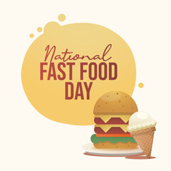 National Fast Food Day vector design template good for celebration usage. National Fast Food Day design. flat design. eps 10.