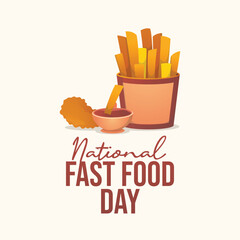 National Fast Food Day vector design template good for celebration usage. National Fast Food Day design. flat design. eps 10.