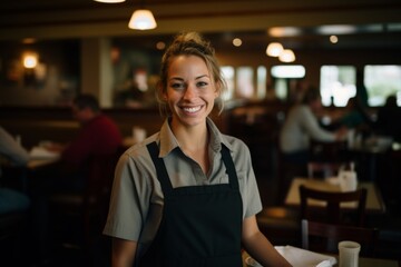 Smiling portrait of a young female barista