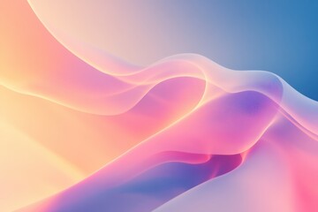 Abstract Wavy Gradient in Pink, Yellow, and Blue