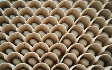 Fototapeta premium Wooden container pattern. Close-up of a wooden container with a repeating pattern, showing a subtle yet elegant design.