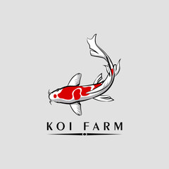 Koi fish logo template. Creative symbol of koi fish. Vector illustration.