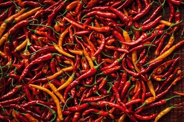 Fototapeta premium Hot hot peppers on fire. Concept spicy food