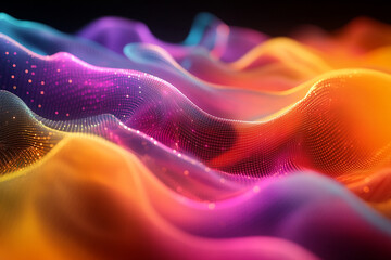 Fototapeta premium Abstract wave particle technology background