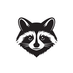 Fototapeta premium Raccoon in cartoon, doodle style . Image for t-shirt, web, mobile apps and ui. Isolated 2d vector illustration in logo, icon, sketch style, Eps 10, black and white. AI Generative