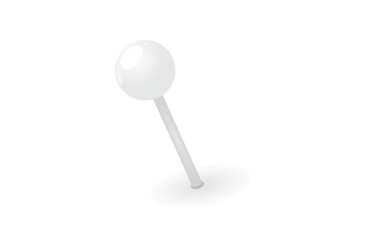 White   push pin. vector illustration