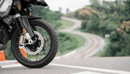 Part of a touring bike Driver's bike. Parking on the street during the day with good light. And...