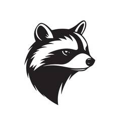 Obraz premium Raccoon in cartoon, doodle style . Image for t-shirt, web, mobile apps and ui. Isolated 2d vector illustration in logo, icon, sketch style, Eps 10, black and white. AI Generative