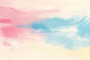 Abstract Painting with Pink, Blue, and Yellow Strokes